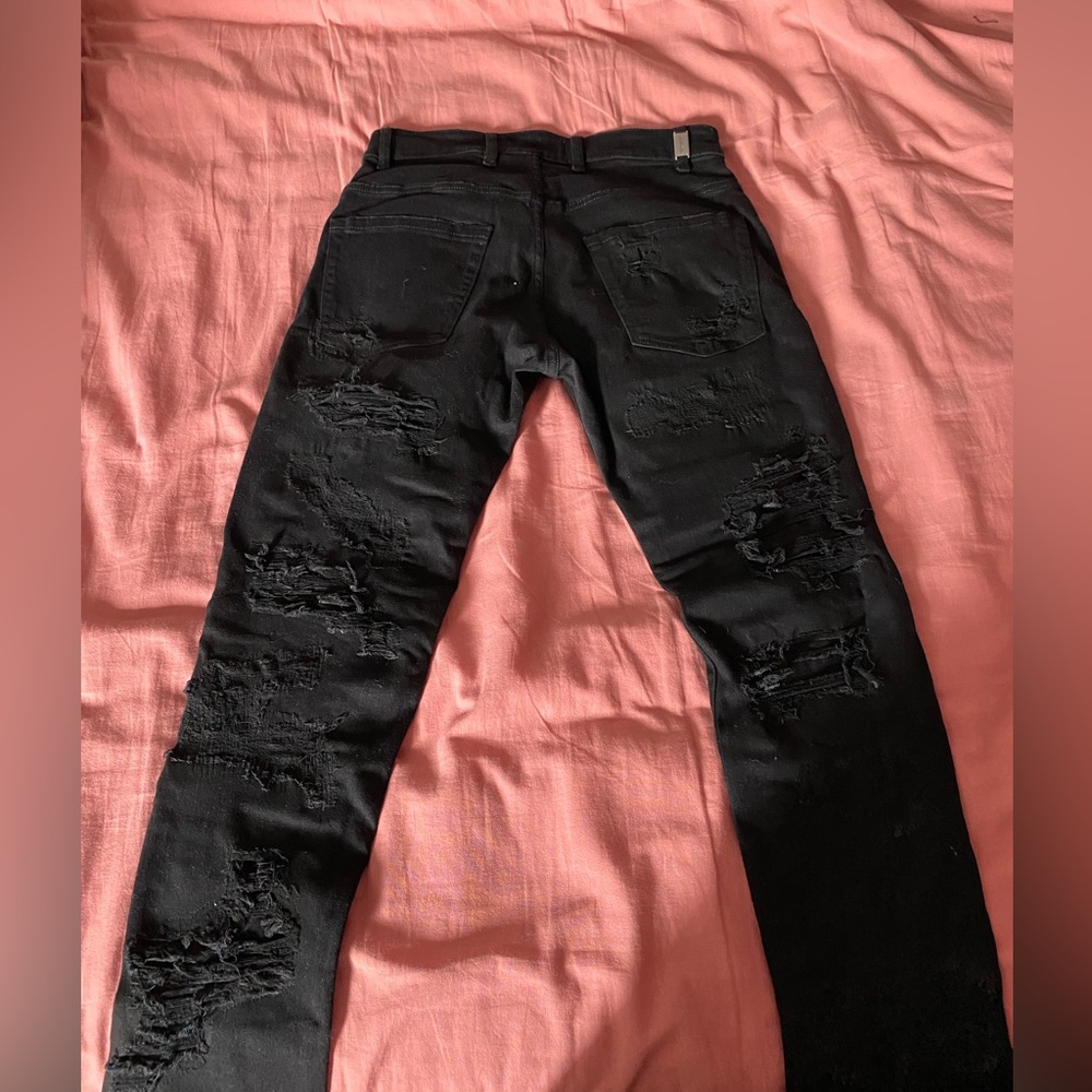 Mens Destroyed Deconstructed Represent Black Jeans - image 5